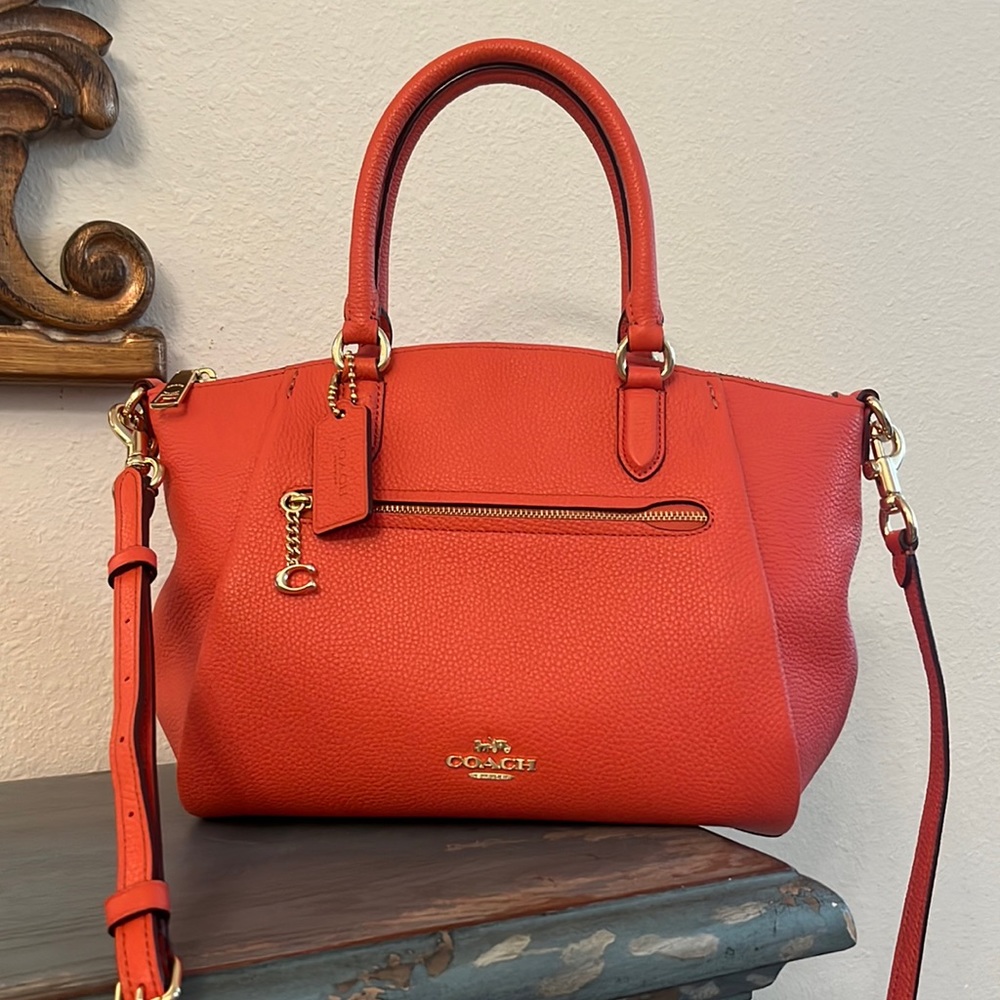 Coach Pebble leather Satchel Mango crossbody bag